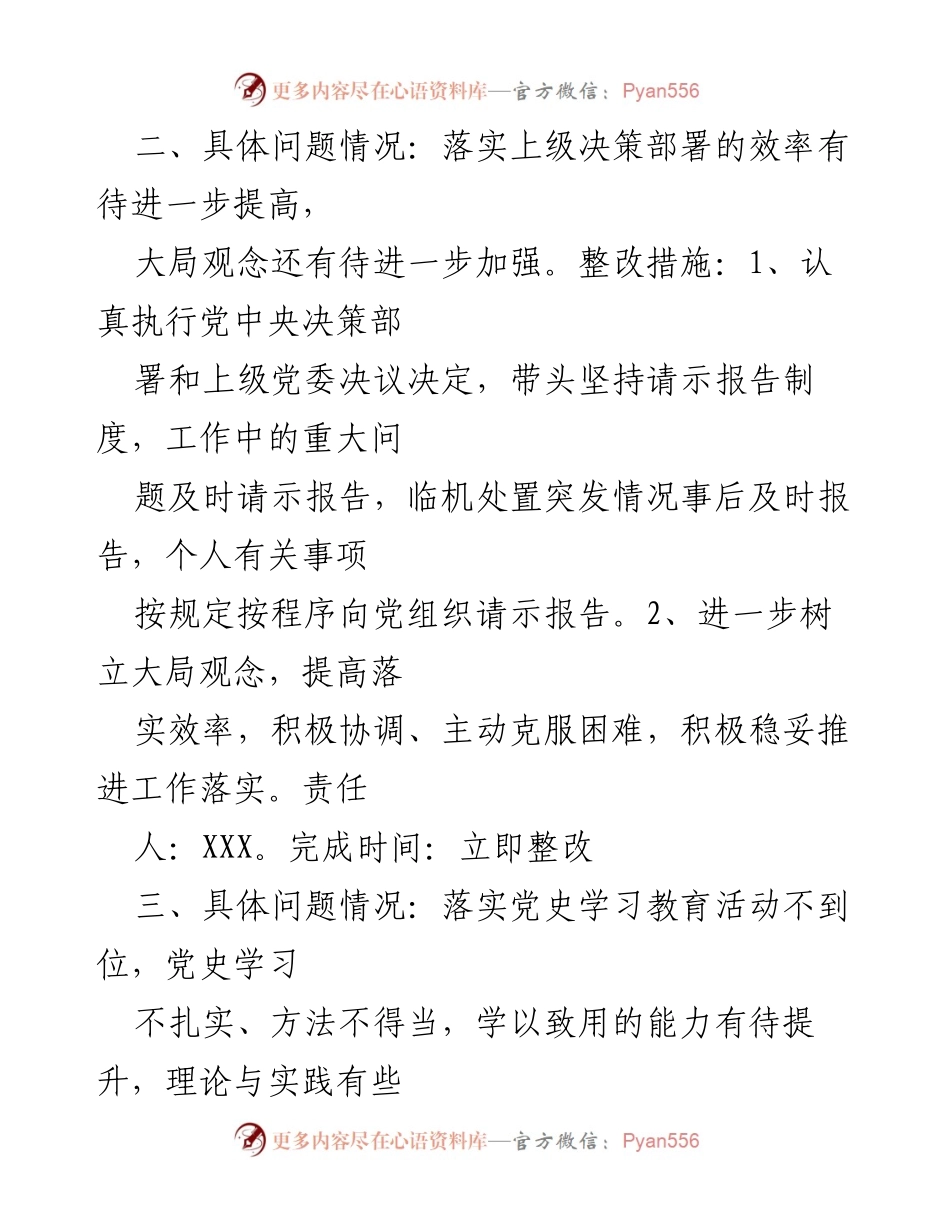 [整改清单] 组织生活会 - 党支部班子问题整改措施汇总.docx_第2页