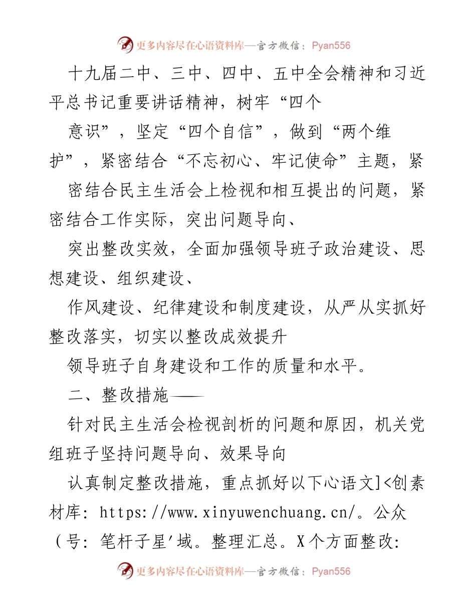 [整改方案] 党组民主生活会 - X局党组专题民主生活会整改方案.docx_第2页