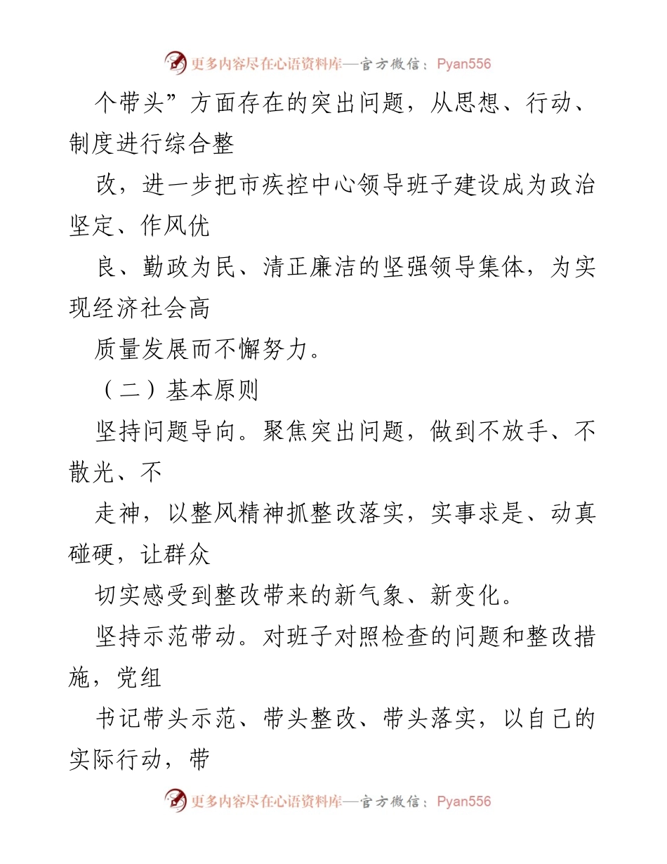 [整改方案] 市疾控中心  - 2022年度民主生活会整改方案.docx_第2页