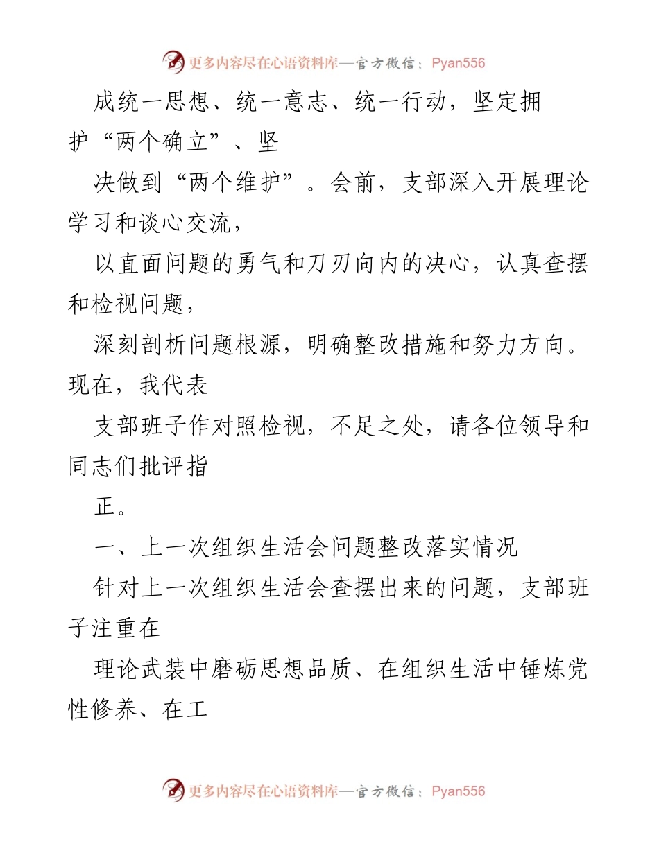 [组织生活会] 主题教育 - 深入学习贯彻习近平新时代中国特色社会主义思想的组织生活会总结.docx_第2页