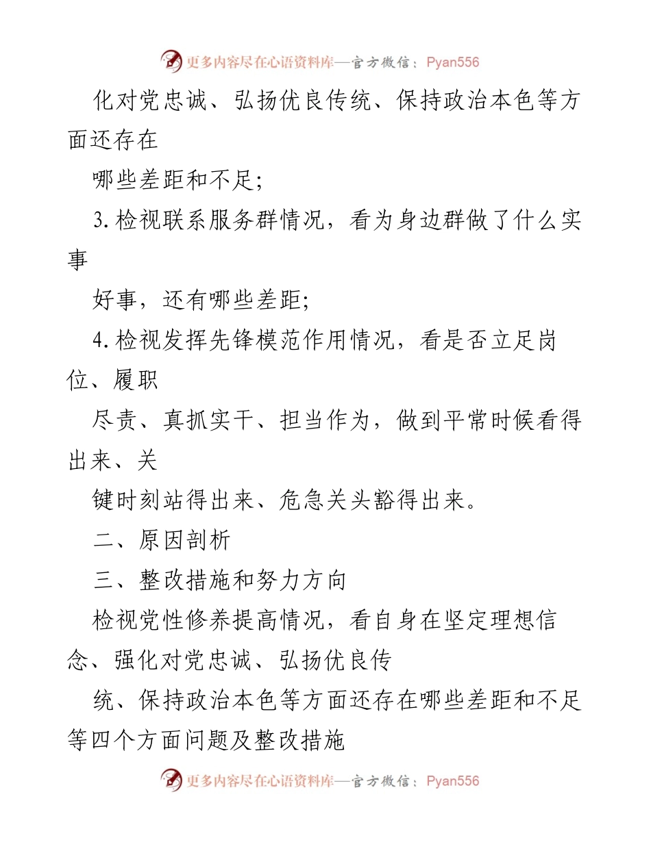 [整改材料] 党支部组织生活会 - 四个检视与整改措施分析.docx_第2页
