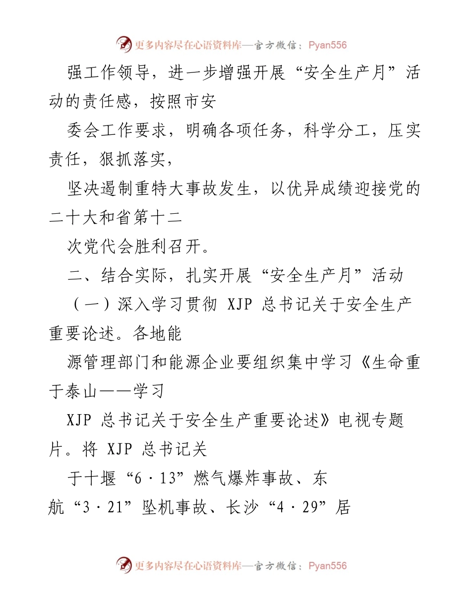 [活动方案] 安全生产月 - 2022年全市能源系统安全生产月活动方案.docx_第2页