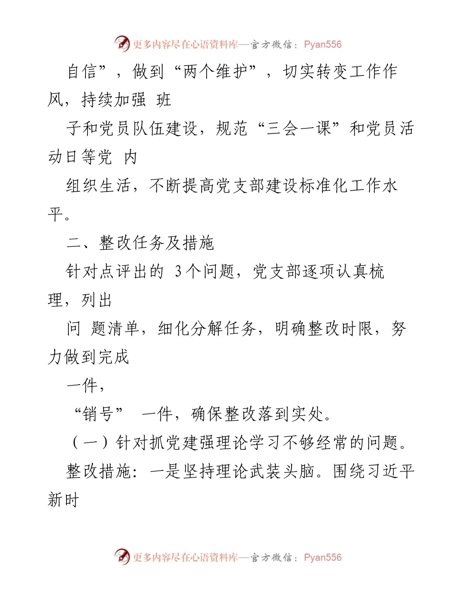 [整改方案] 党支部工作 - 党支部抓基层党建问题整改方案.docx_第2页