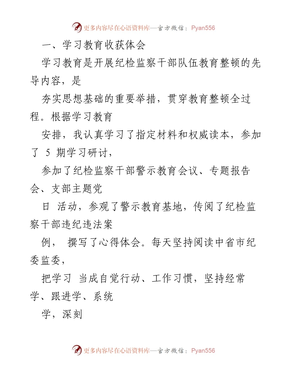 [检视剖析材料] 纪检干部教育整顿 - 纪检干部队伍自查自纠与问题剖析报告.docx_第2页
