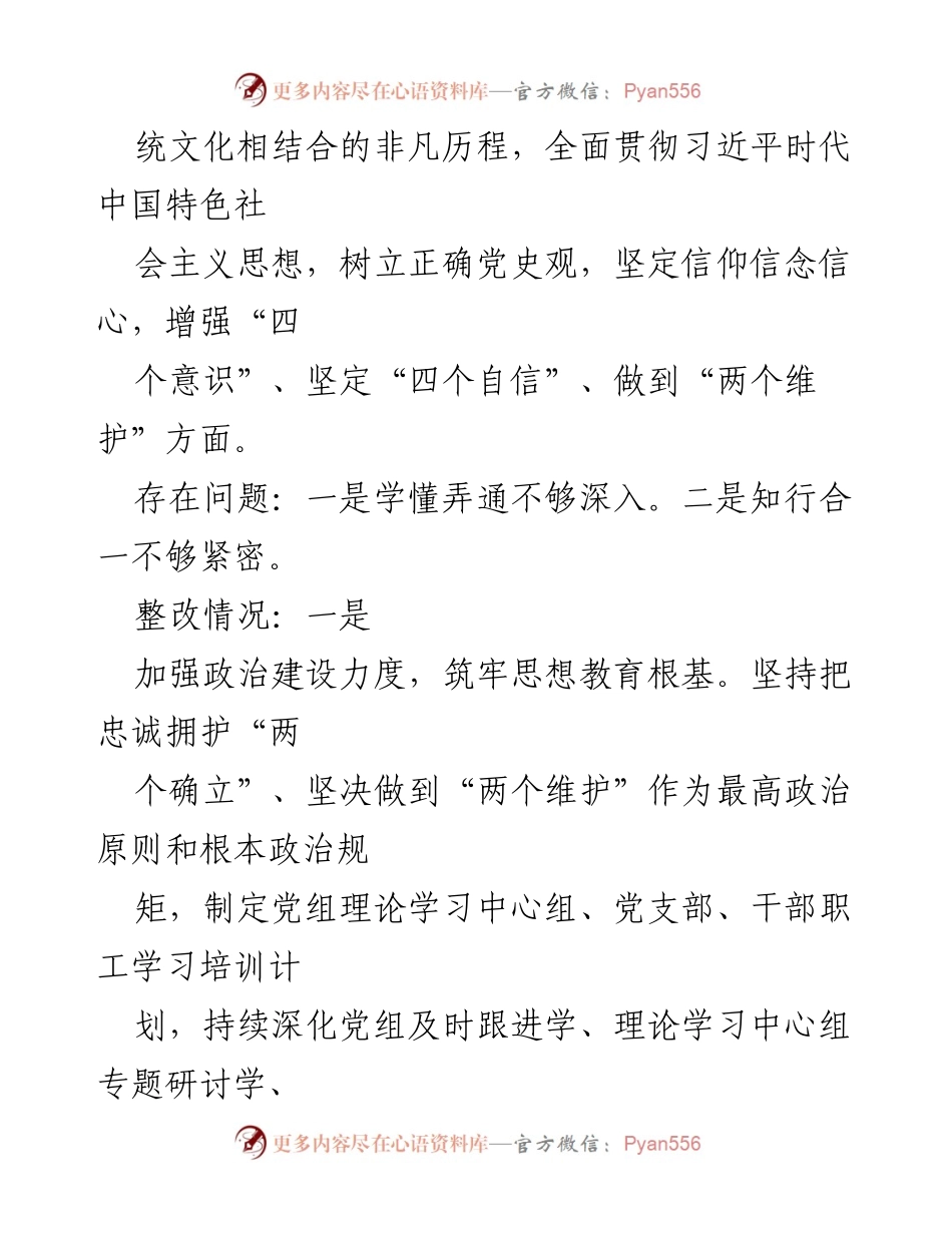 [整改报告] 市审计局 - 市审计局党史学习教育专题民主生活会整改情况报告.docx_第2页