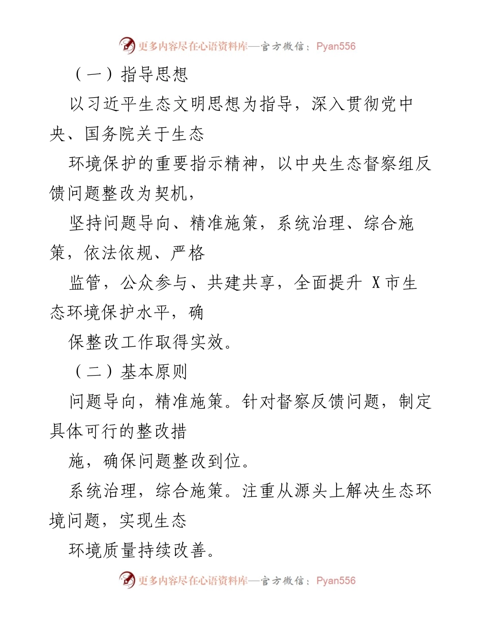 [整改方案] 生态环境保护 - X市中央生态督察组反馈问题整改方案.docx_第2页