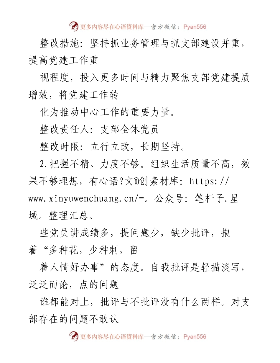 [整改清单] 党支部组织生活会 - 2022年度党支部问题整改清单.docx_第2页