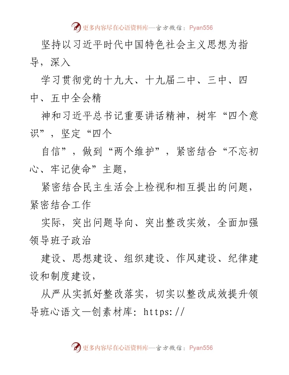 [整改方案] 机关党组专题民主生活会 - 深化整改落实，提升领导班子建设质量.docx_第2页