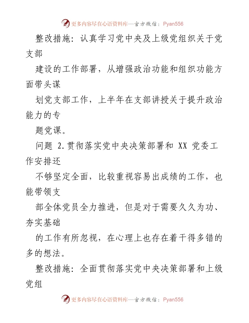 [整改清单] 党支部年度组织生活会 - 2022年度组织生活会问题整改清单.docx_第2页