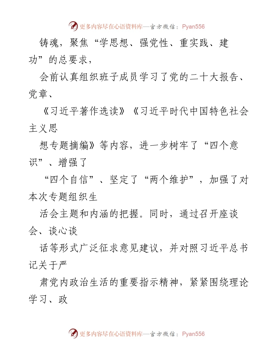 [整改材料] 2023年度专题组织生活会 - 2024年支部班子存在问题整改分析.docx_第2页
