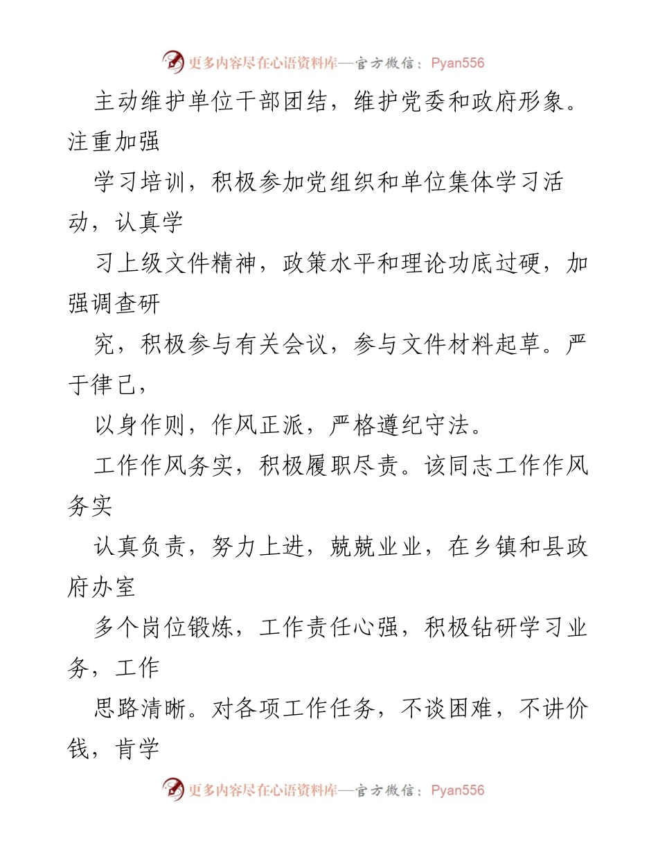 [考察材料] 干部选拔 - 干部考察材料总结.docx_第2页