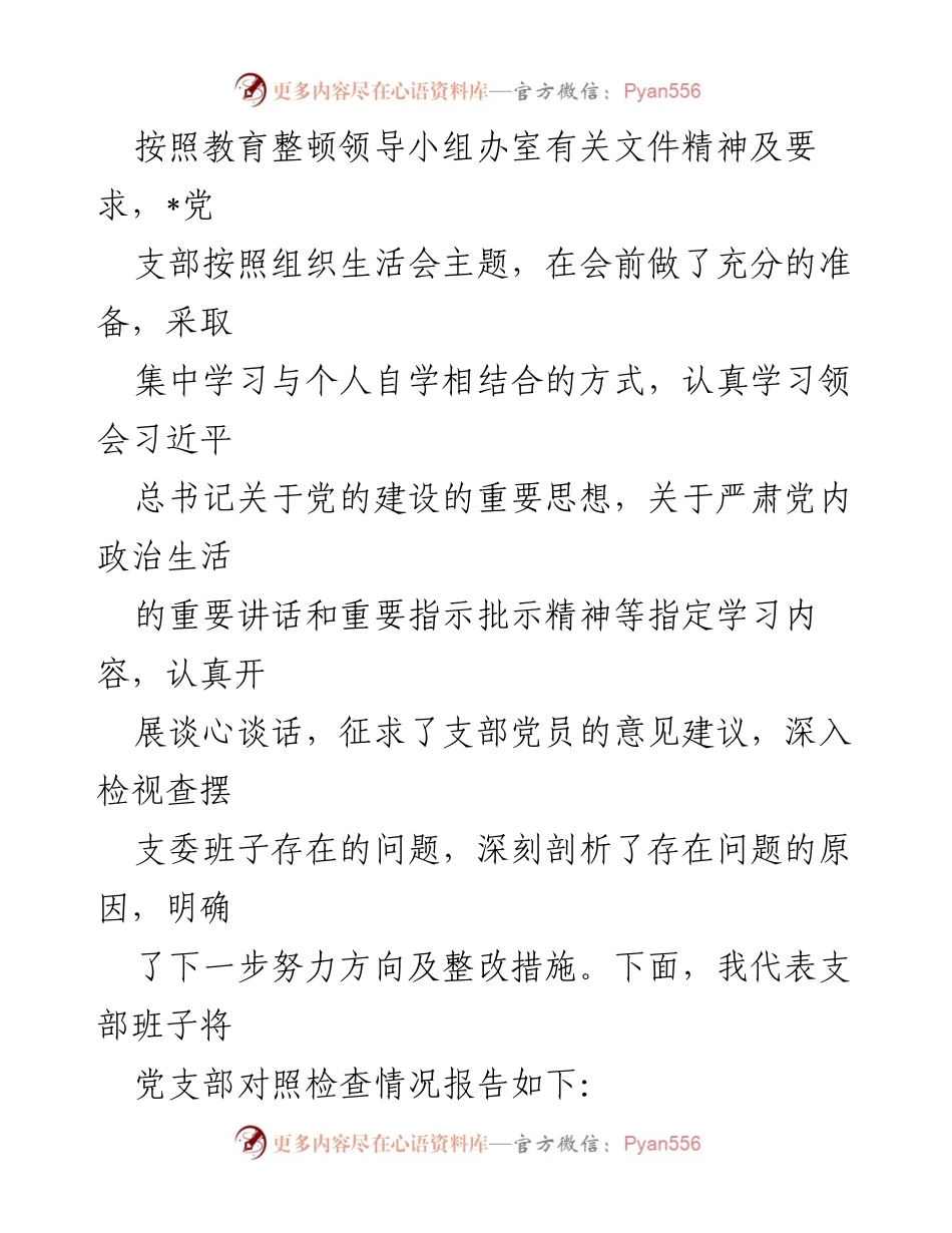 [整改材料] 党支部组织生活会 - 2024年党支部班子存在问题及整改措施分析.docx_第2页
