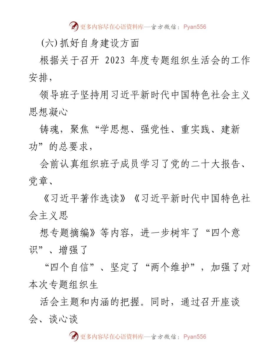 [整改材料] 党支部年度专题组织生活会 - 2024年党支部班子整改措施分析报告.docx_第2页
