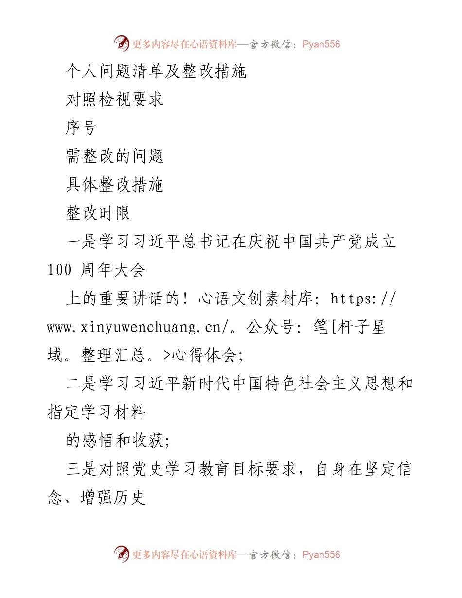 [整改报告] 个人自查 - 个人问题清单及整改措施.docx_第1页