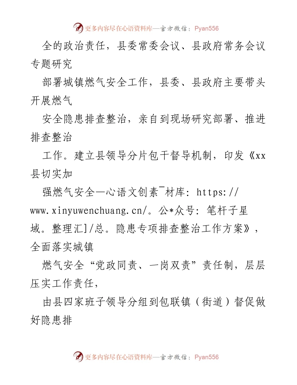 [情况报告] 燃气安全隐患排查 - 某县城镇燃气安全隐患专项排查整治工作情况报告.docx_第2页