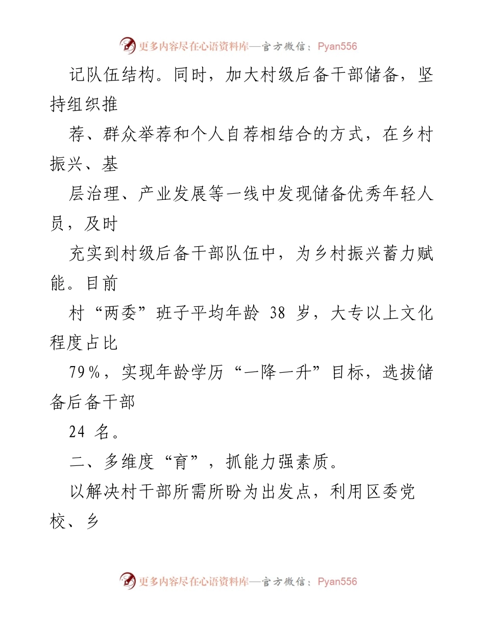 [经验材料] 村干部队伍建设 - 念好“四字诀”打造乡村振兴先锋.docx_第2页