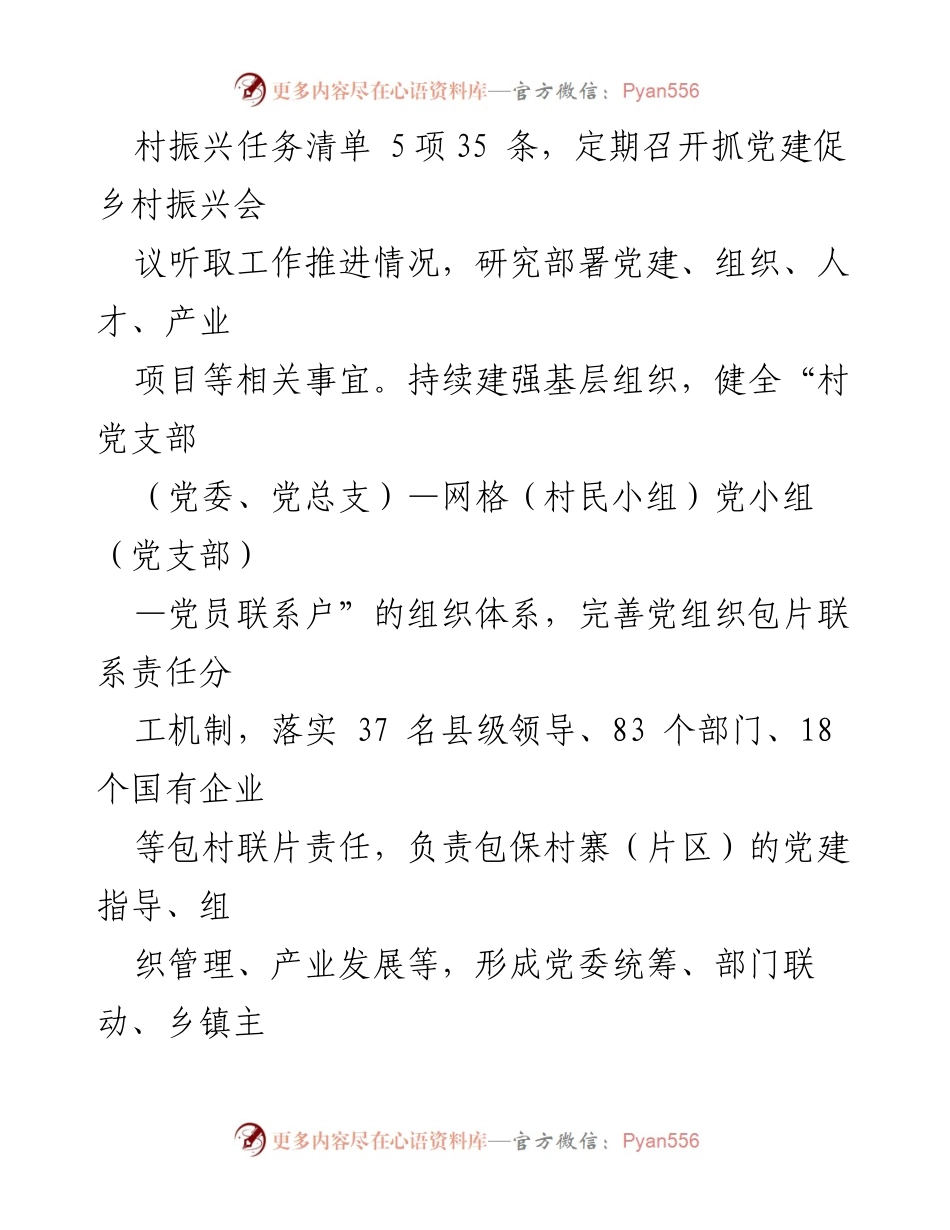 [经验交流] 乡村振兴大会 - 实施“五项计划”提升党建质量与乡村振兴成效.docx_第2页