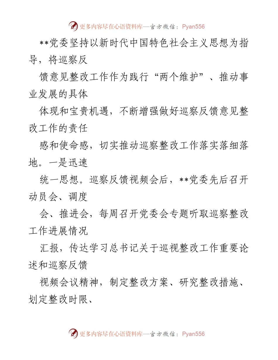 [整改报告] 巡视整改 - 巡视巡察反馈意见整改情况报告.docx_第2页