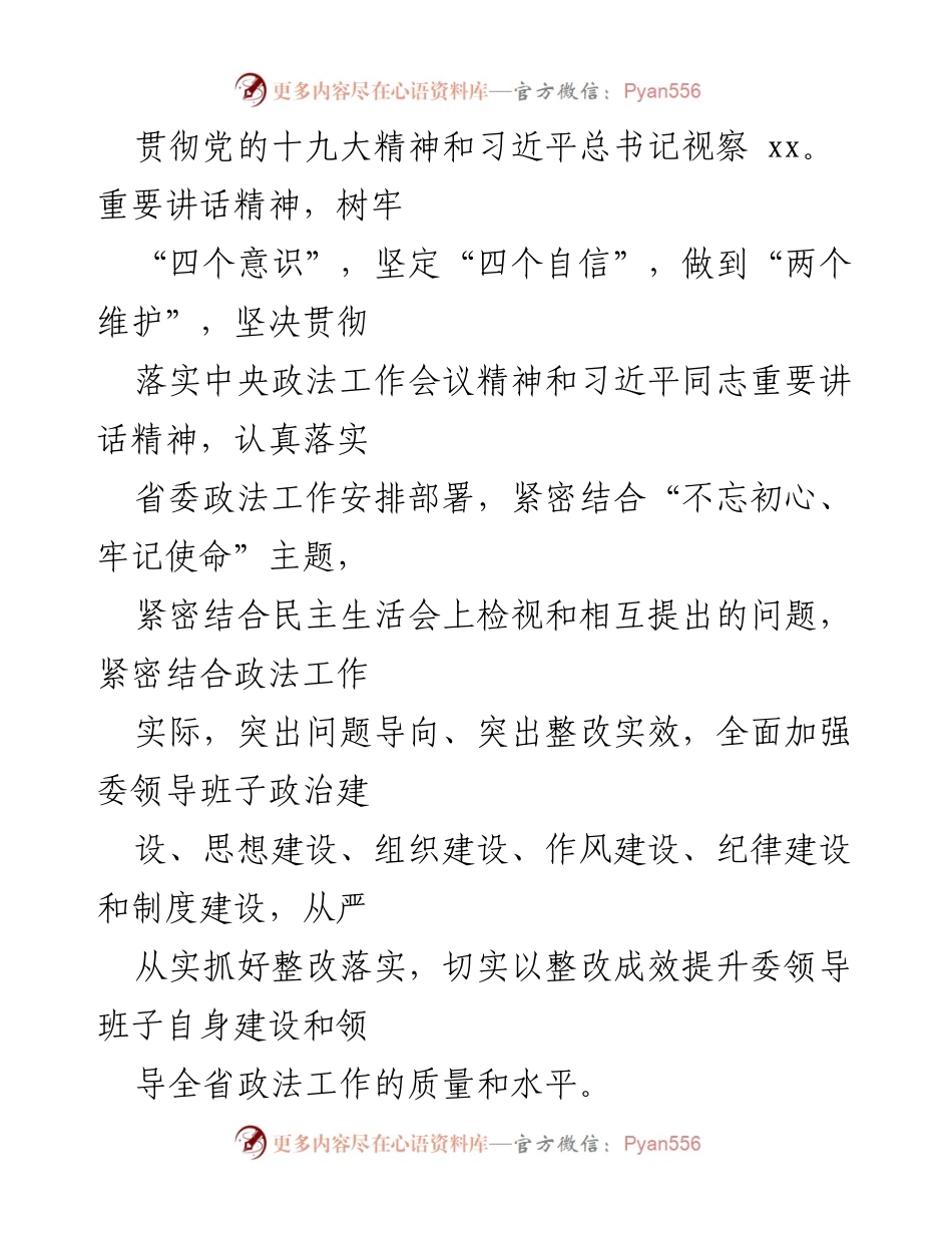 [整改方案] 政法委专题民主生活会 - 加强政治建设与整改落实的方案.docx_第2页
