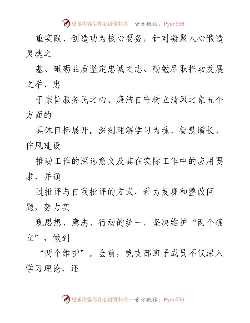 [整改材料] 党支部组织生活会 - 2024年党支部整改材料范文分析.docx_第2页