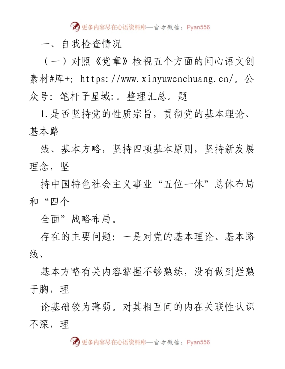 [检视分析材料] 主题教育 - 领导干部对照党章党规找差距的检视与整改报告.docx_第2页