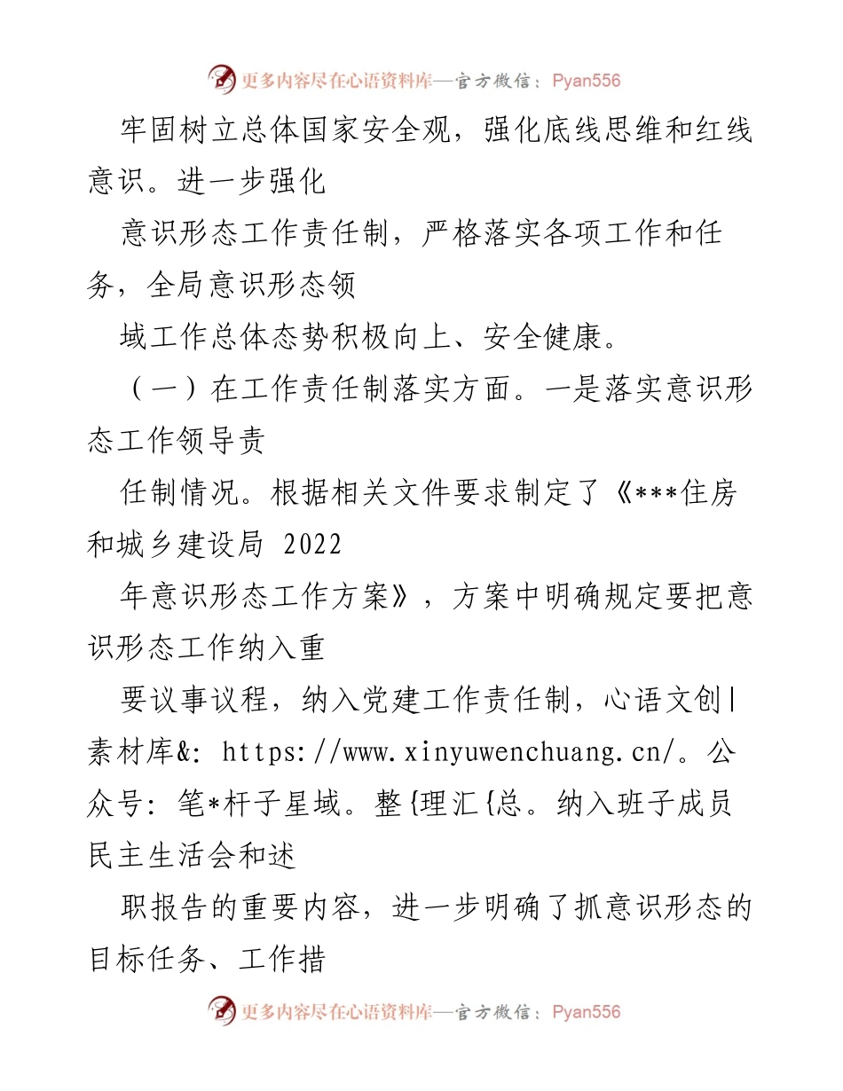 [自查报告] 住建局 - 意识形态工作责任制落实情况自查报告_2.docx_第2页
