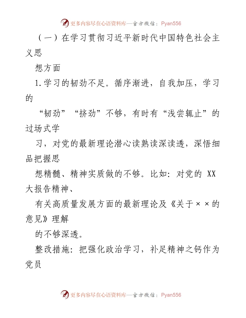 [整改清单] 主题教育专题民主生活会 - 领导干部个人整改措施汇总_1.docx_第2页