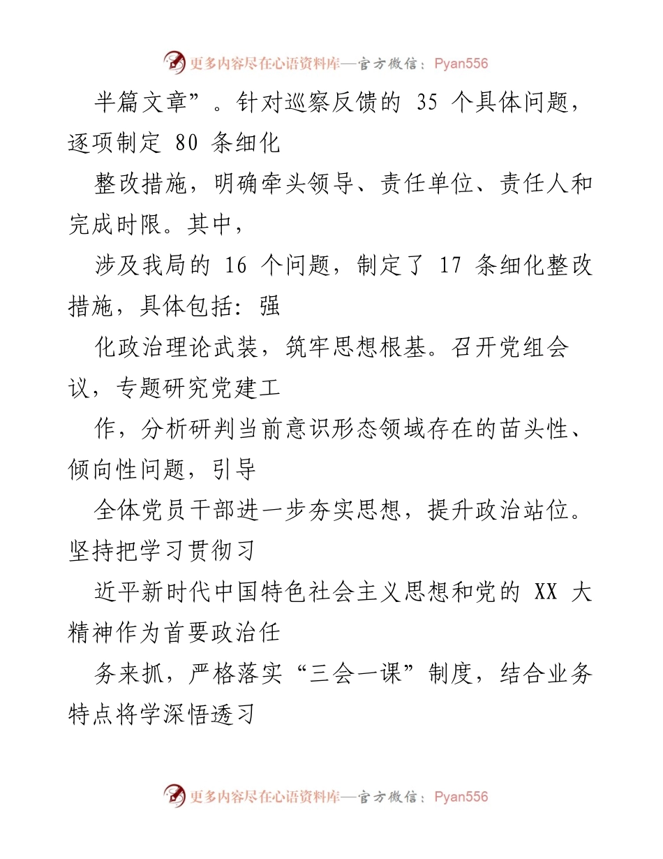 [整改报告] 县直部门巡查 - 2024年县直部门巡查整改情况总结.docx_第2页