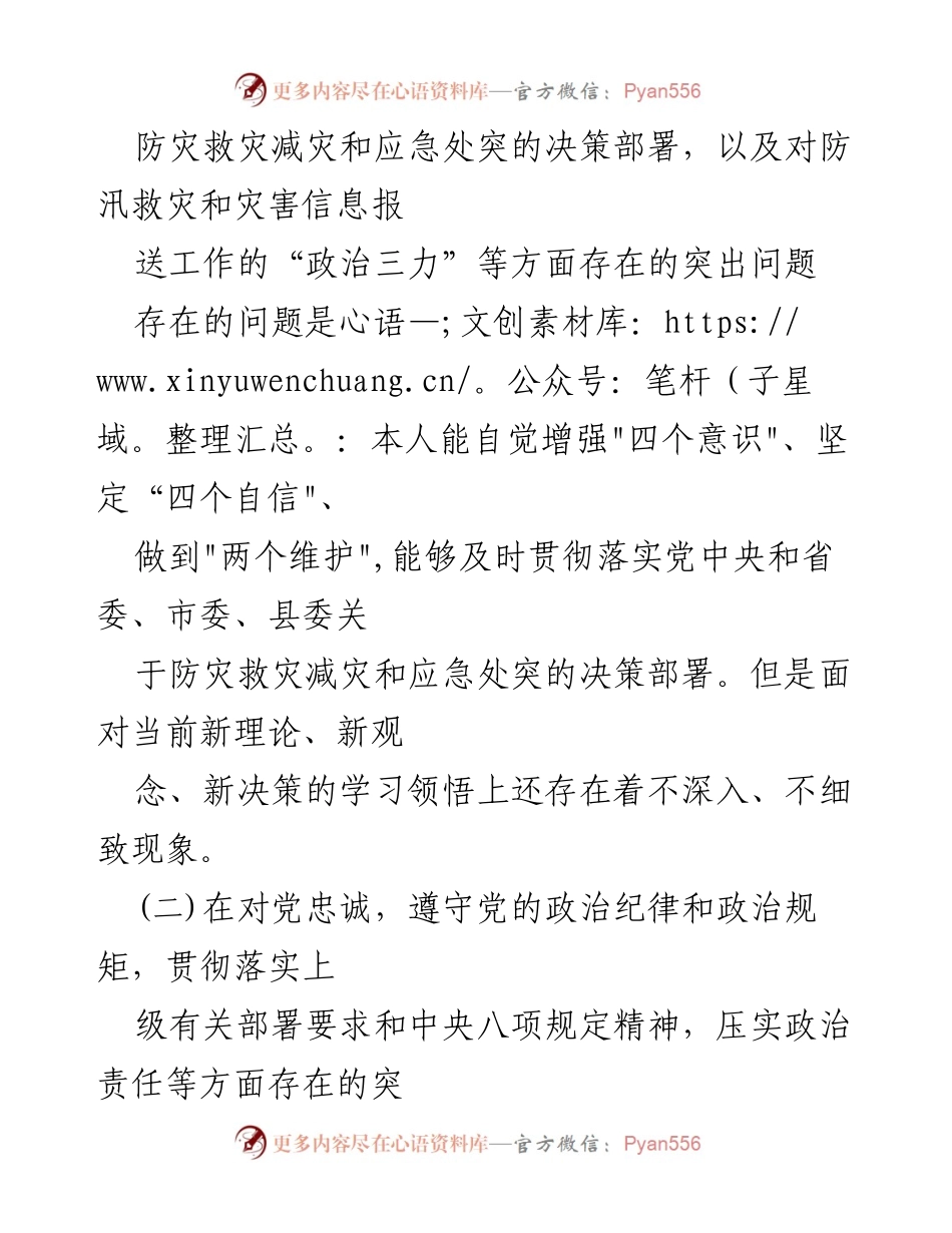 [整改报告] 组织生活会 - 特大暴雨灾害追责问责整改自查报告.docx_第2页