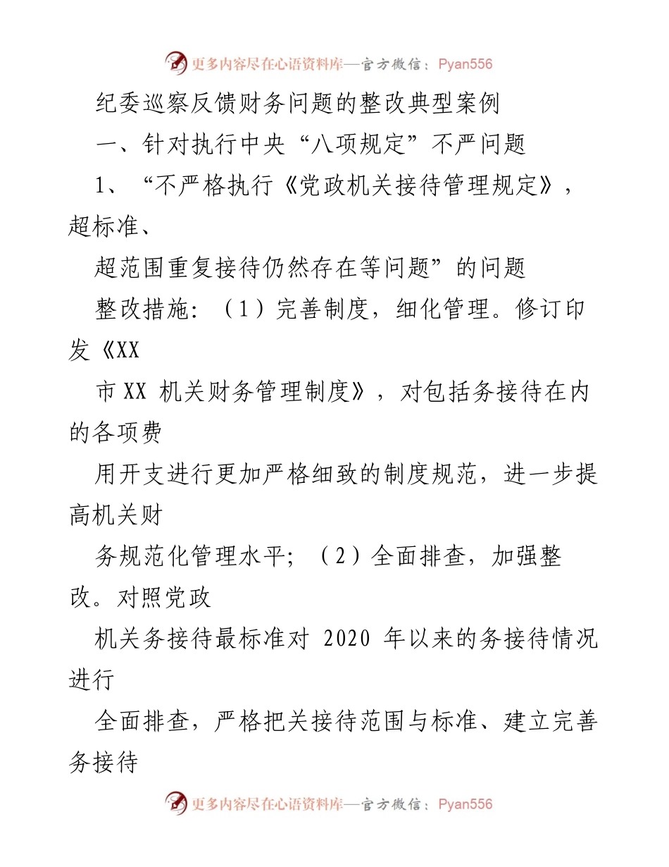 [整改报告] 纪委巡察 - 财务问题整改典型案例分析.docx_第1页