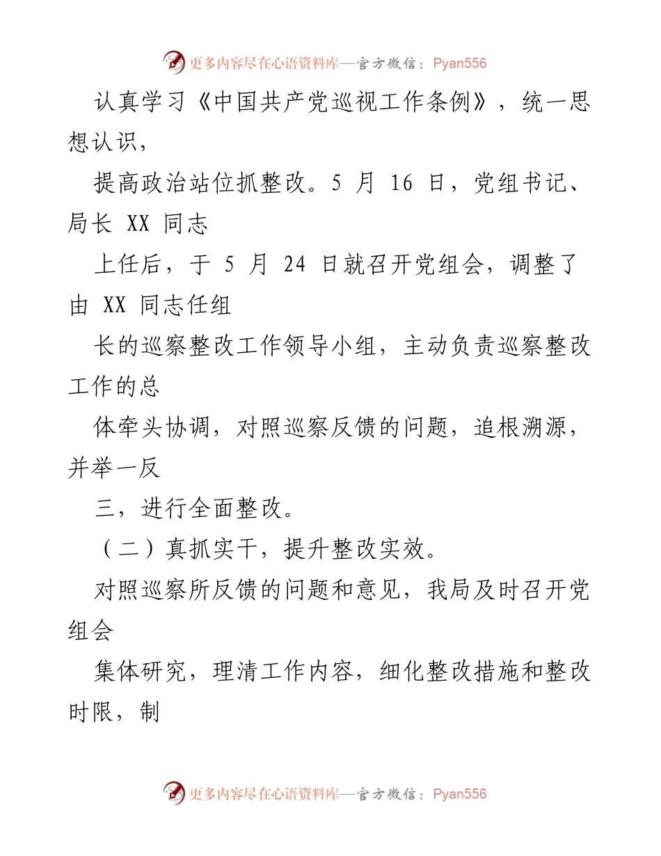 [整改报告] 巡察整改 - XX局巡察反馈问题整改情况汇报.docx_第2页