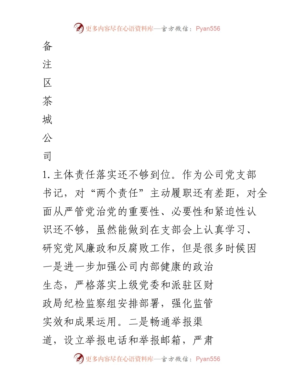 [整改清单] 专题民主生活会 - 雅安市名山区茶城建设工程有限公司问题整改措施总结.docx_第2页