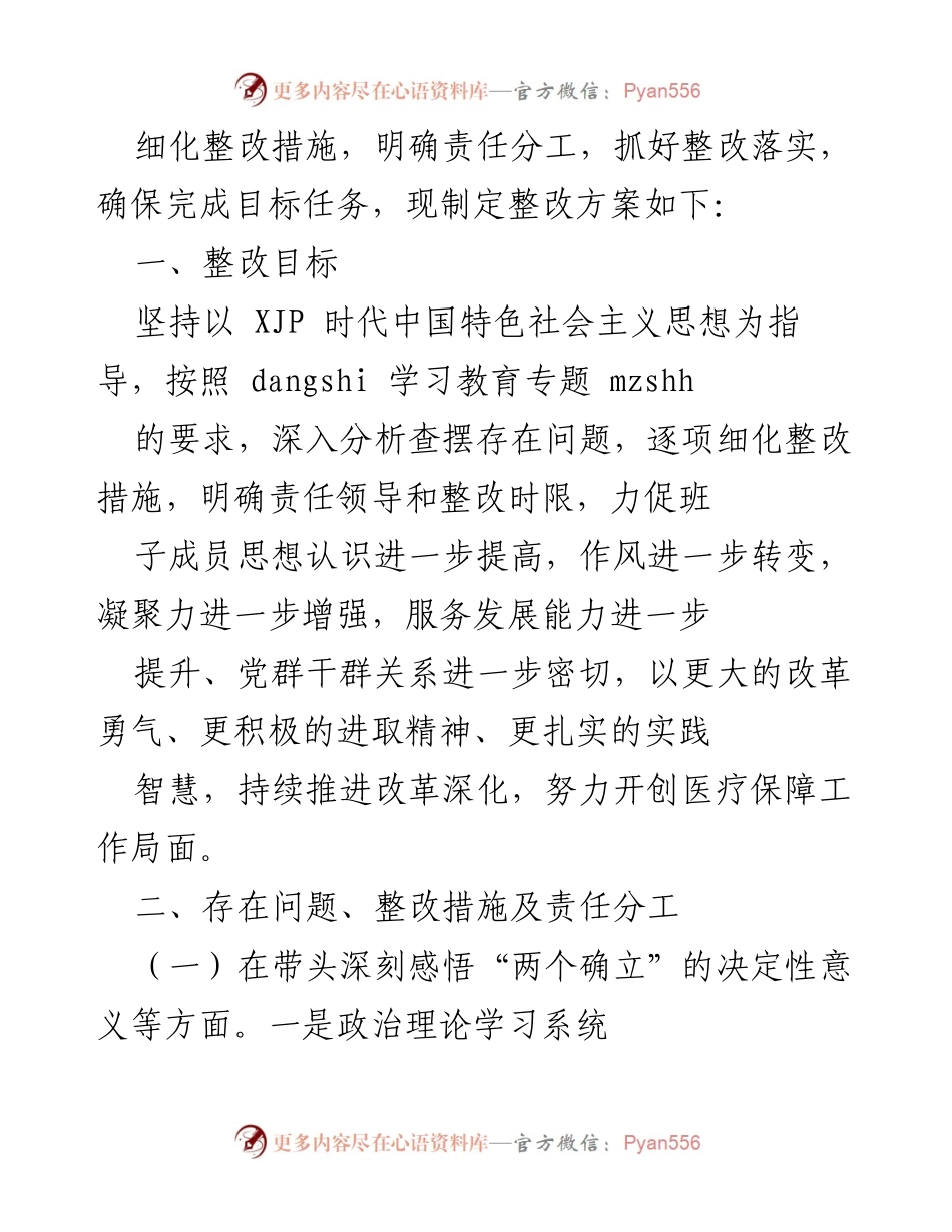 [整改方案] 市医保局党组班子 - 深化学习与整改，提升医疗保障工作能力.docx_第2页