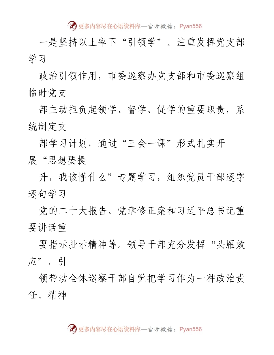[经验材料] 市委巡察办 - 深化“三抓三促”行动的学习实践探索.docx_第2页