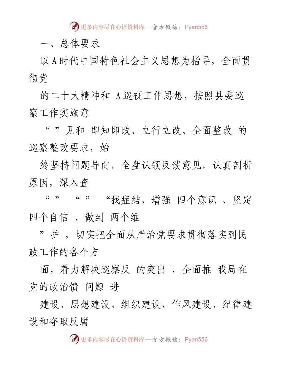 [整改方案] 巡察反馈会 - 县民政局党组巡察反馈整改实施方案.docx_第2页