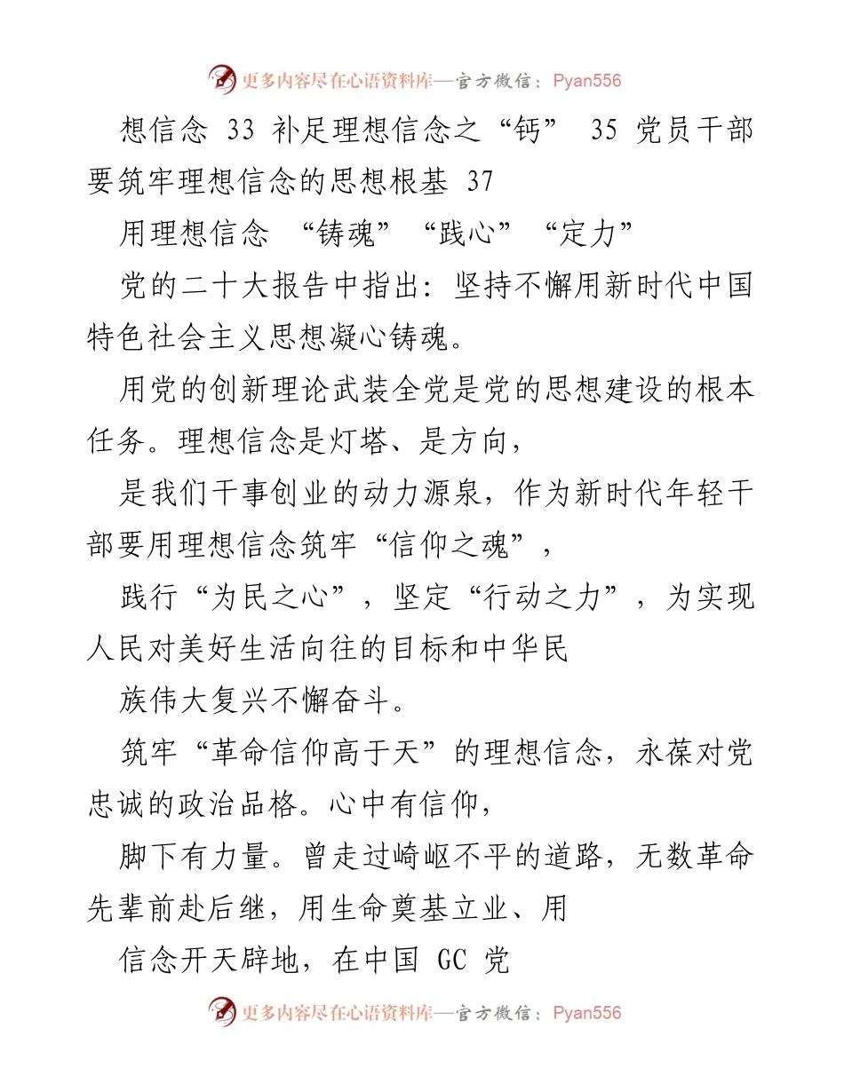 [素材汇编] 理想信念主题 - 理想信念铸魂：新时代年轻干部的使命与责任.docx_第2页