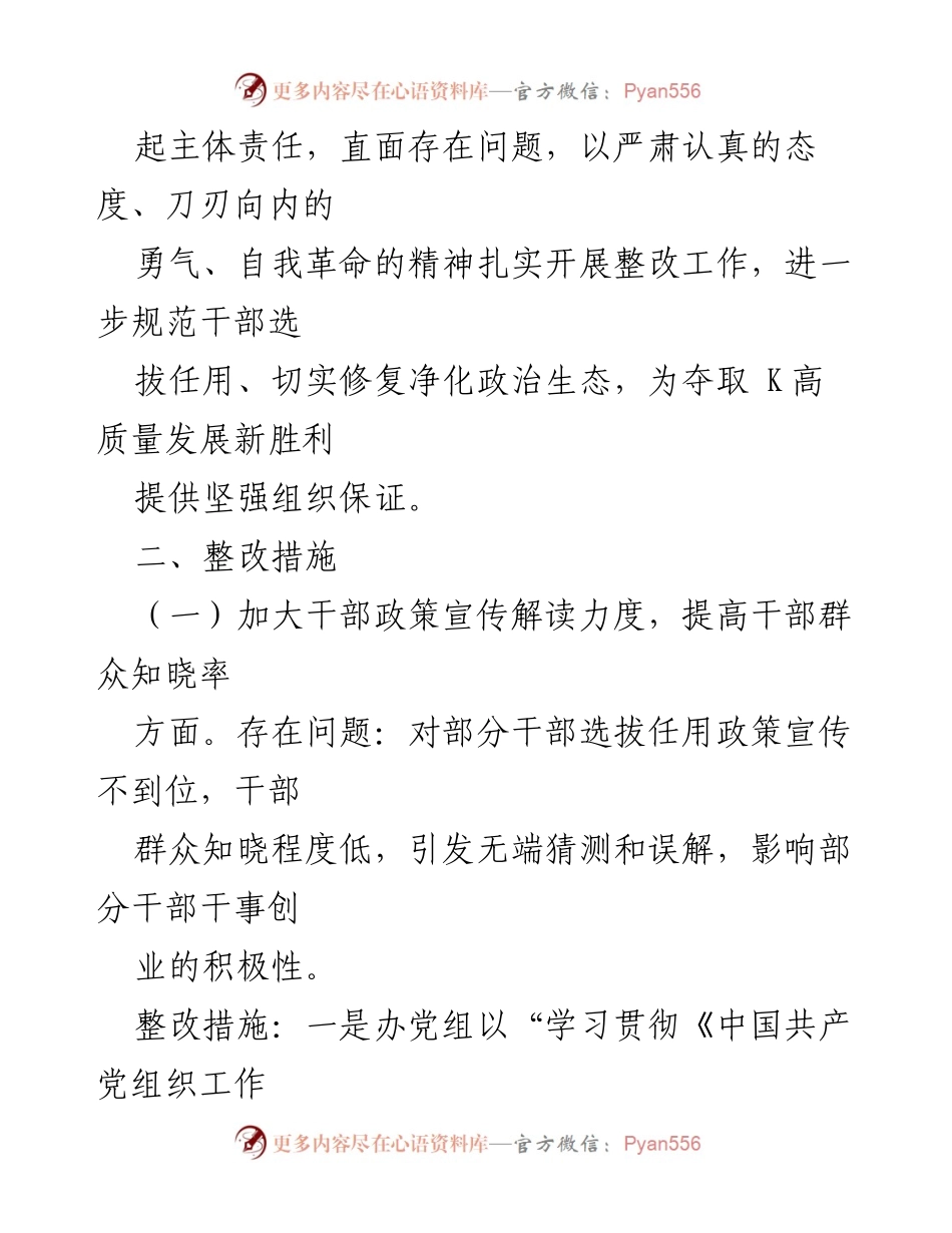 [整改方案] 政治生态建设 - 规范干部选拔任用的整改措施.docx_第2页