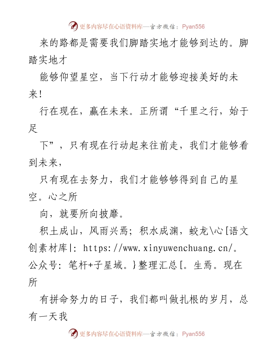 [演讲稿] 主题演讲比赛 - 脚踏实地，仰望星空：行在现在，赢在未来.docx_第2页