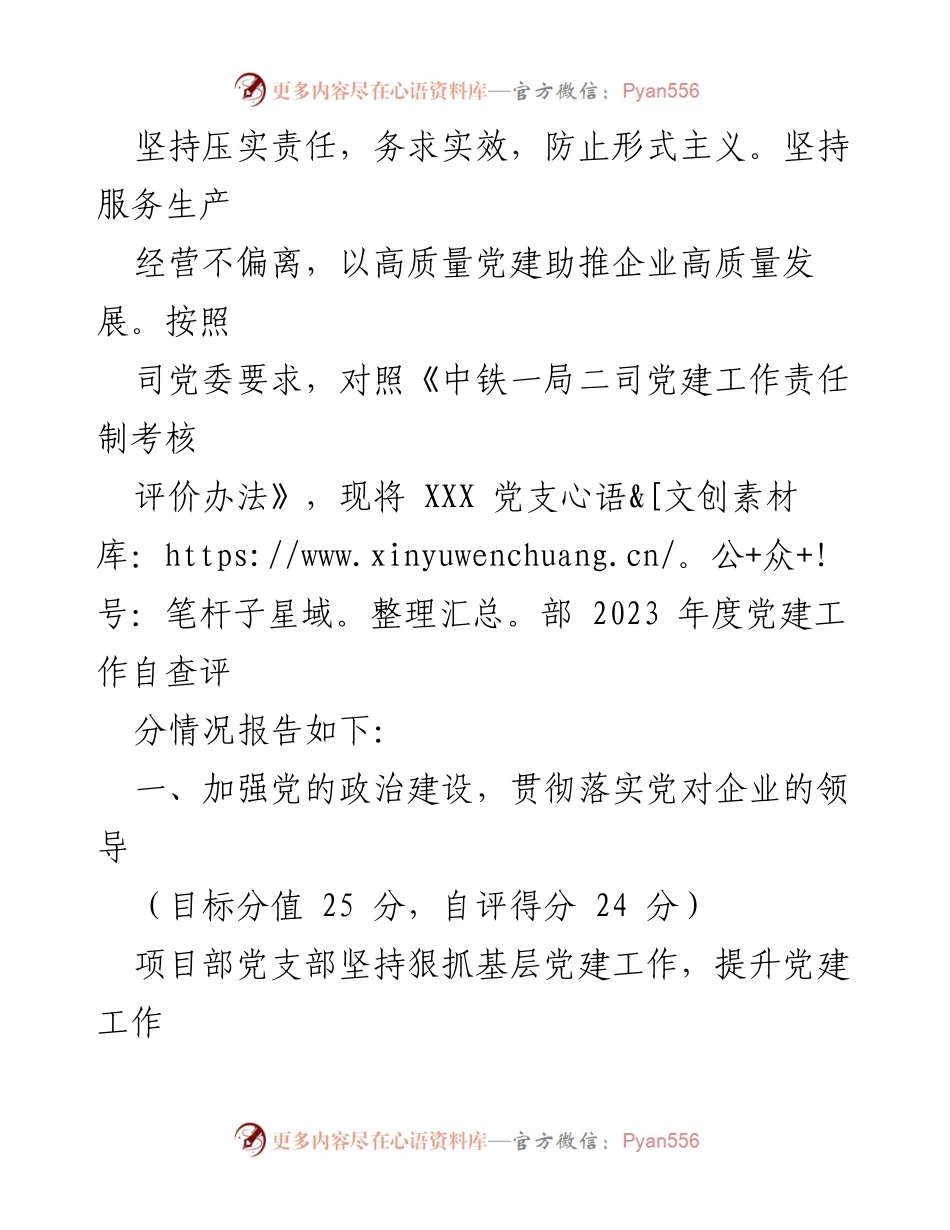 [自查报告] 党建工作 - XXX党支部2023年度党建工作责任制落实情况自查报告.docx_第2页