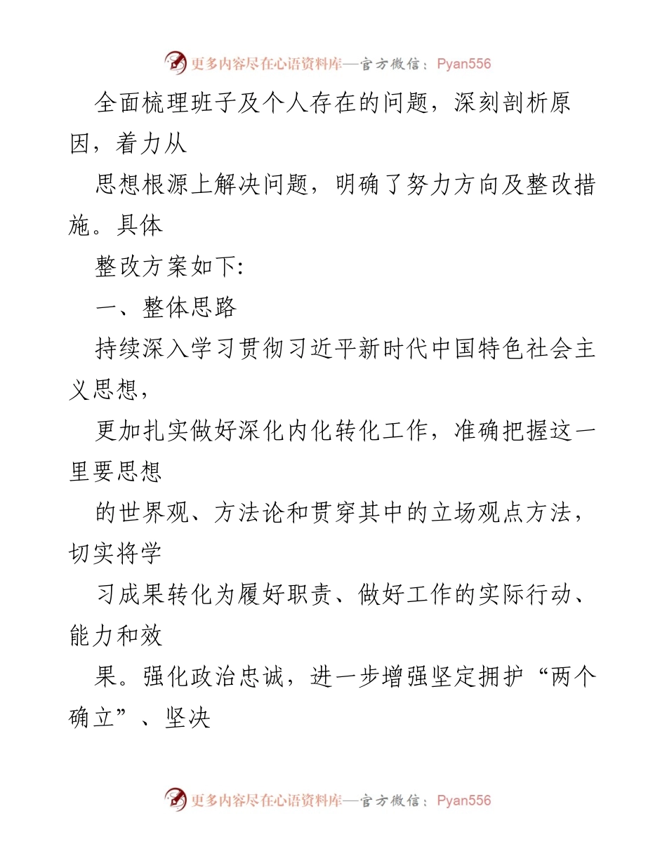 [整改方案] 主题教育民主生活会 - 学习贯彻习近平新时代中国特色社会主义思想整改实施方案.docx_第2页