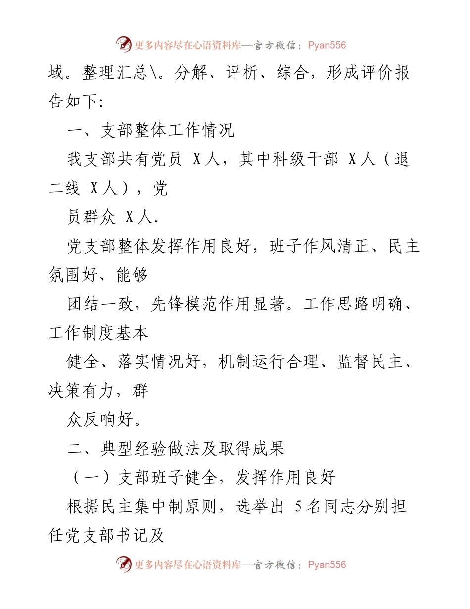 [自我评价报告] 党支部建设 - 党支部自我评价及工作总结报告.docx_第2页
