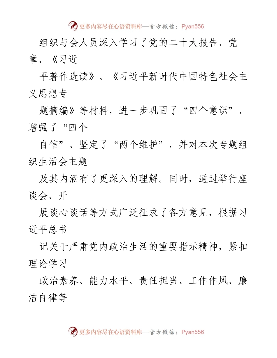 [整改材料] 党支部专题组织生活会 - 2024年支部班子整改措施分析报告.docx_第2页