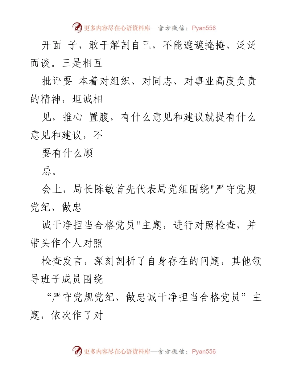 [情况报告] 党风党纪专题民主生活会 - 审计局党风党纪专题民主生活会情况总结.docx_第2页
