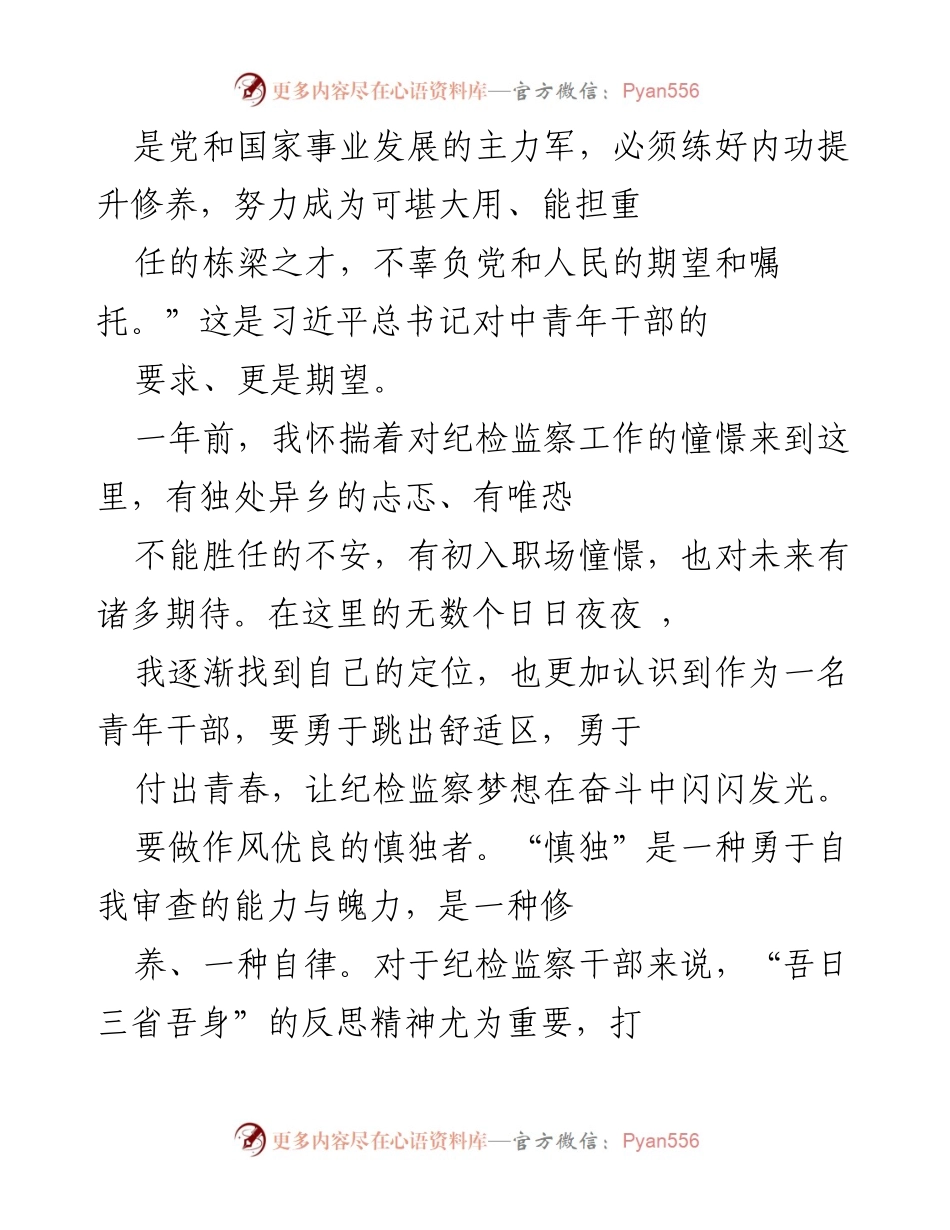 [演讲稿] 党的二十大 - 青春凝聚力量，放飞纪检梦想_1.docx_第2页