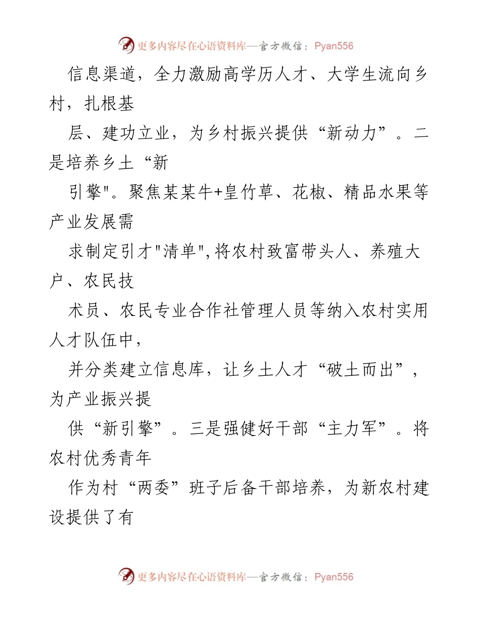 [经验交流材料] 乡村振兴 - 打造乡村人才队伍的“三篇文章”.docx_第2页