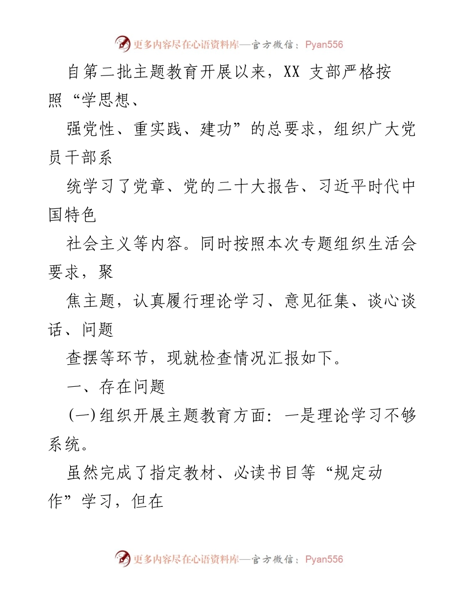 [整改材料] 支部班子会议 - 2024年支部班子整改措施汇报.docx_第2页