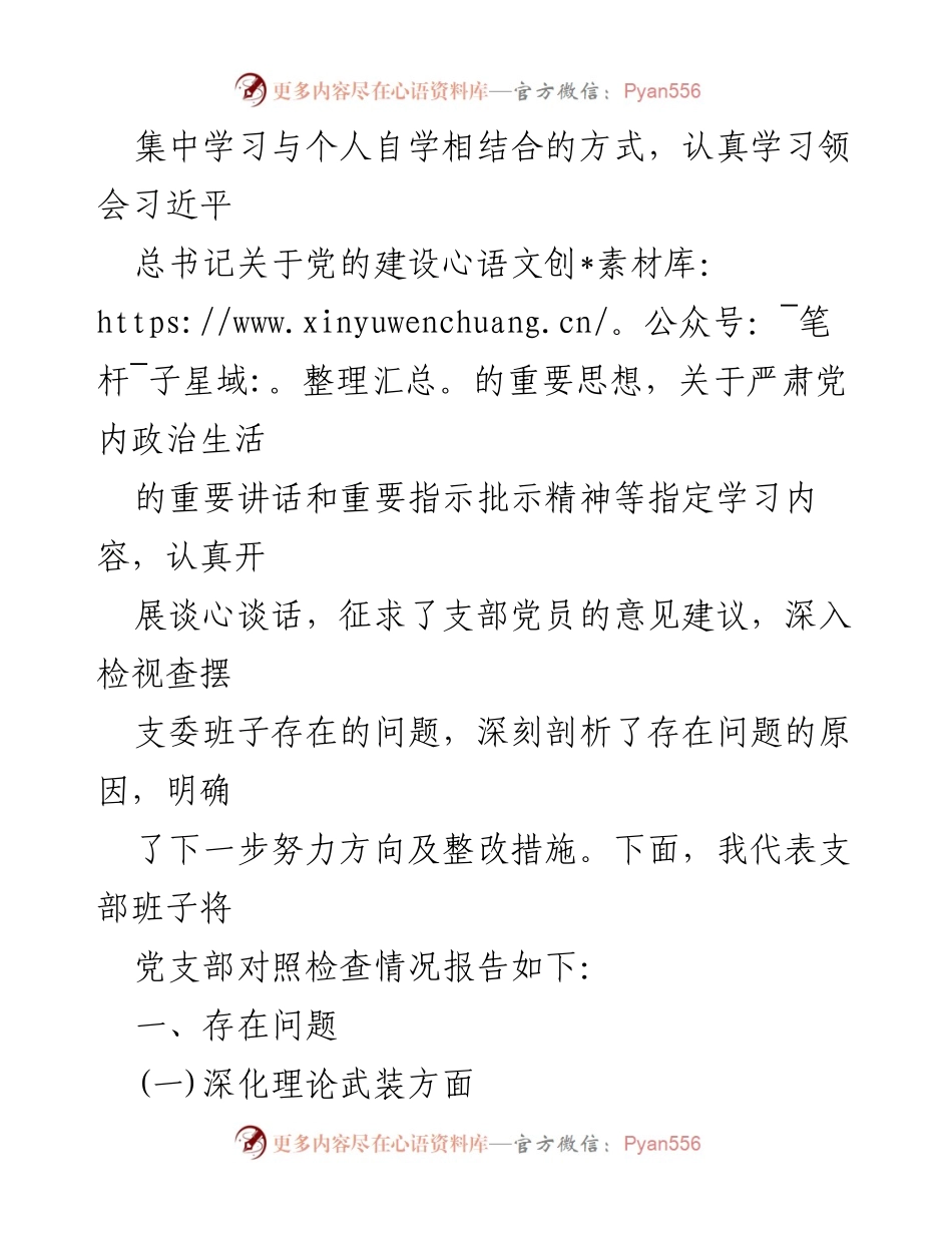 [整改材料] 党支部组织生活会 - 2024年党支部班子整改情况报告.docx_第2页