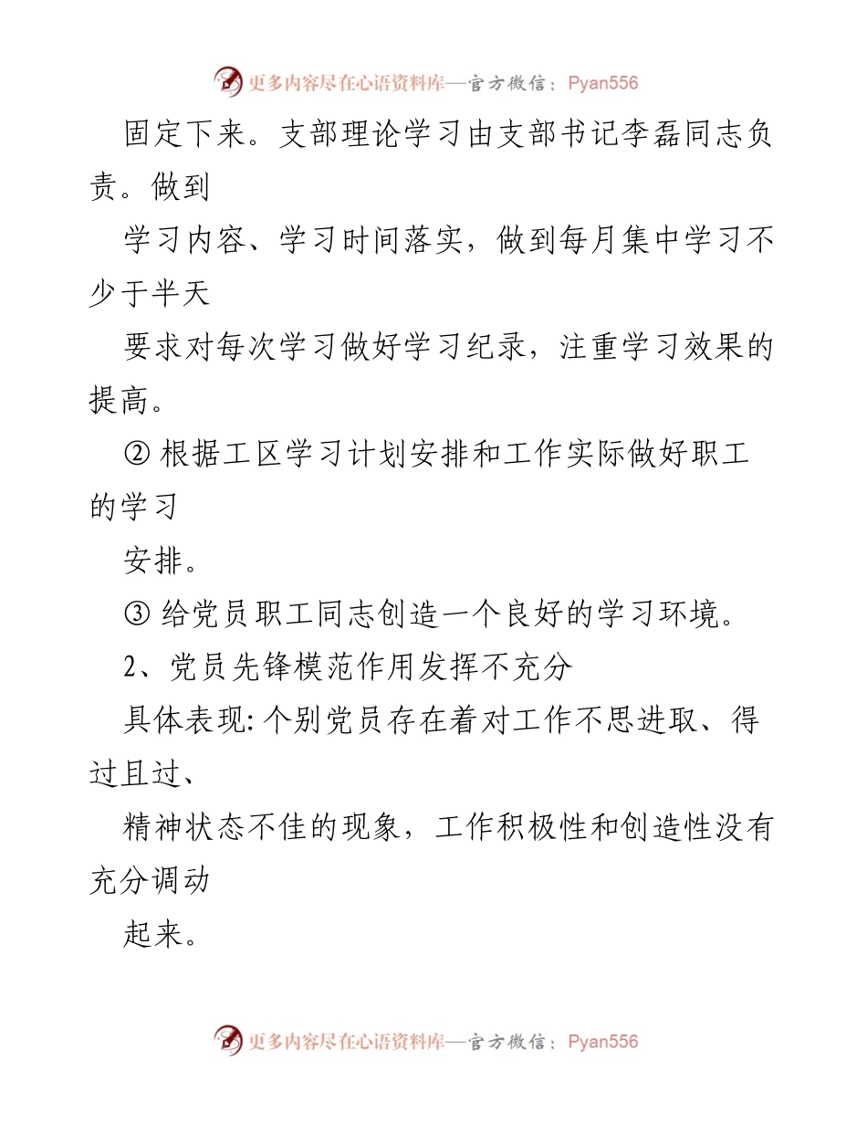 [整改报告] 党支部 - 党支部问题整改措施及计划总结.docx_第2页