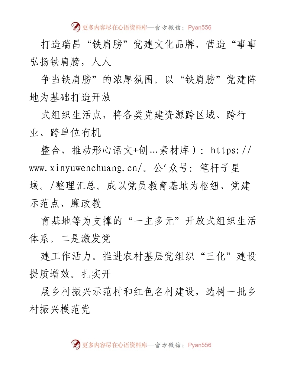 [经验材料] 基层党建 - 打造“铁肩膀”党建文化品牌，助力乡村振兴.docx_第2页
