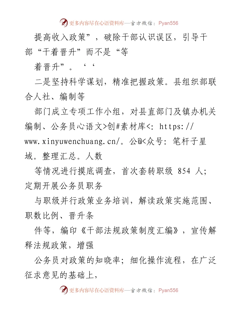 [经验材料] 公务员职务与职级并行制度实施 - __县公务员职务与职级并行制度推进经验总结.docx_第2页